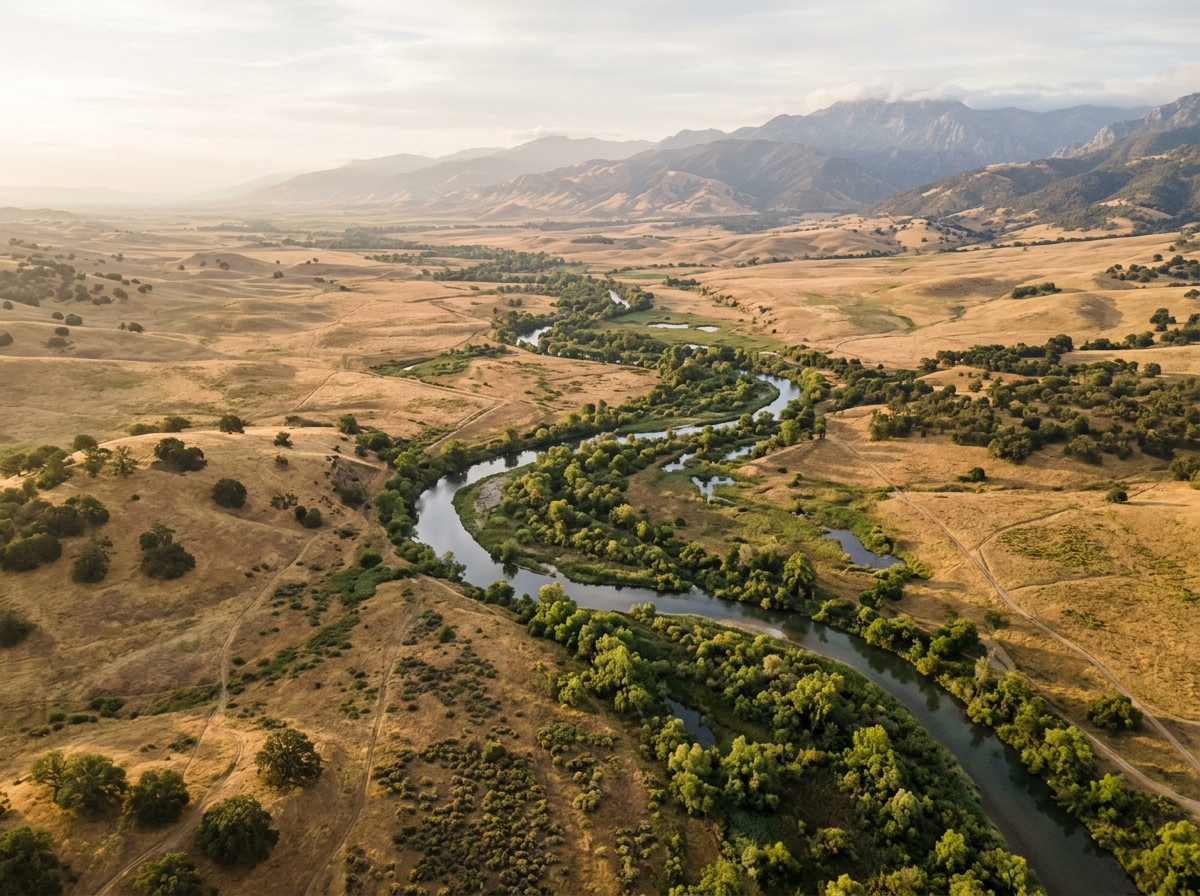 California Central Valley river landscape