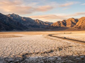 Death Valley desert landscape in winter