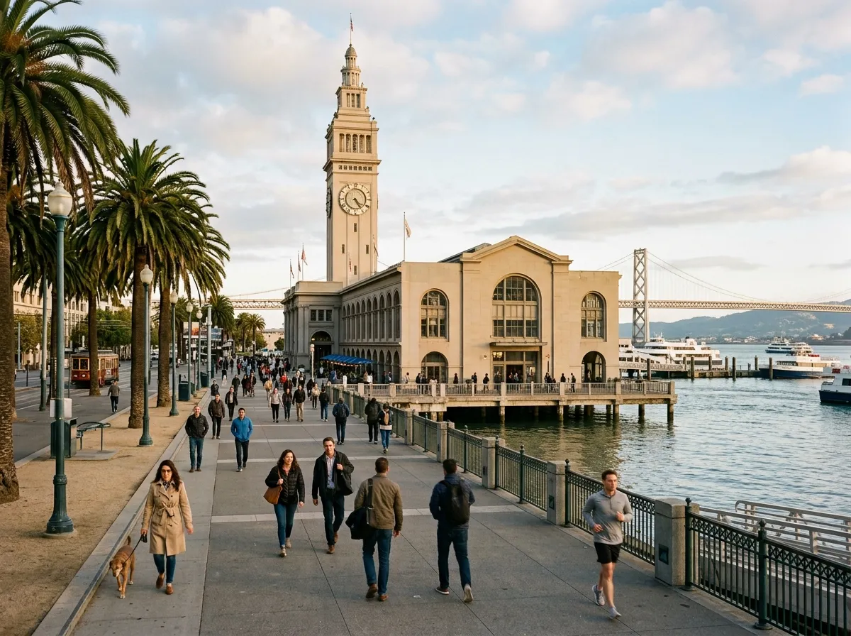 Historic Ferry Building exterior along San Francisco’s Embarcadero