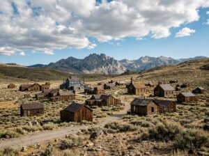 Historic mining buildings in Bodie California
