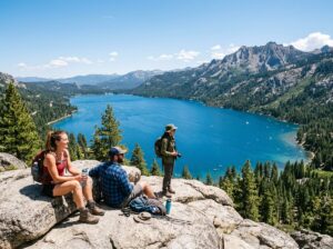 Lake Tahoe and Sierra Nevada mountains