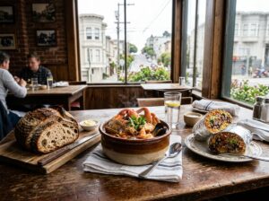 San Francisco sourdough burrito and cioppino