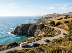 Scenic California highway along the coast