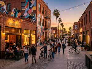 Walkable Southern California arts neighborhood
